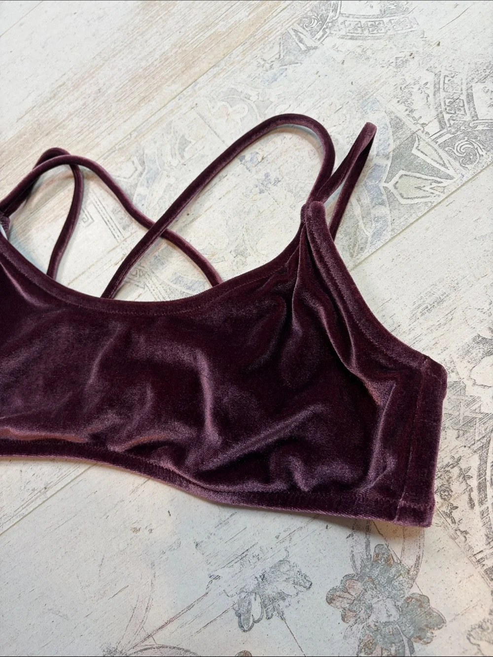 Pink Victorias Secret Purple Velvet Bikini Top Size Large
